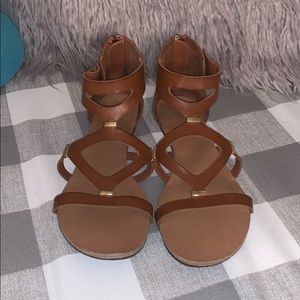 brown leather sandals